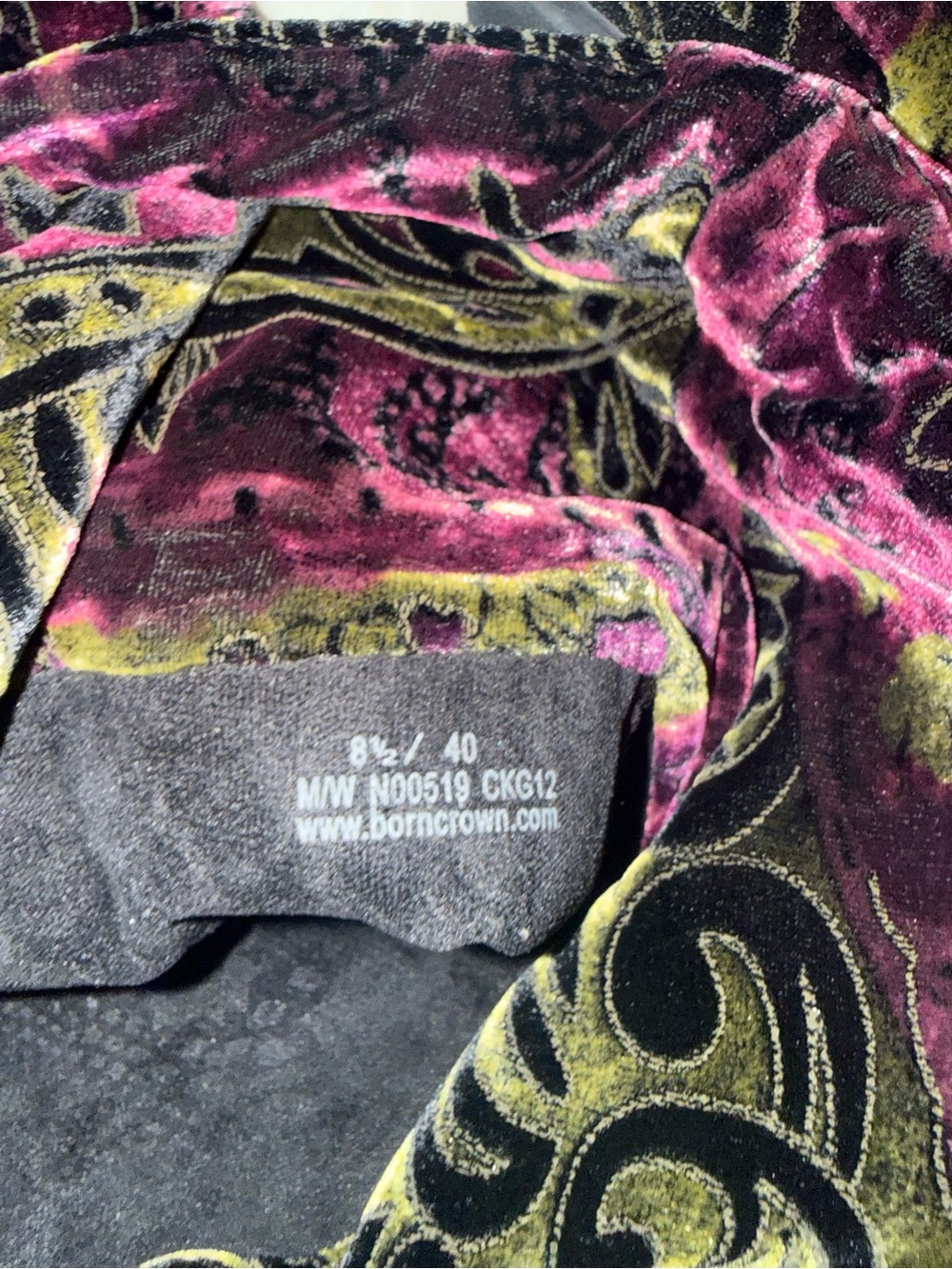 Born Velvet Paisley Over-the-Knee Boots - Pink and Black - Picture 12 of 17